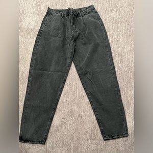 High Waist Fold Pleat Jeans